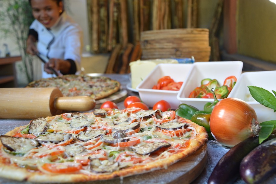 Making Pizza at Hibiscus Garden Inn