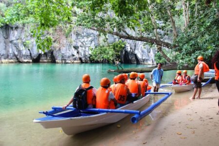 The take-off area at the entrance of the Underground River